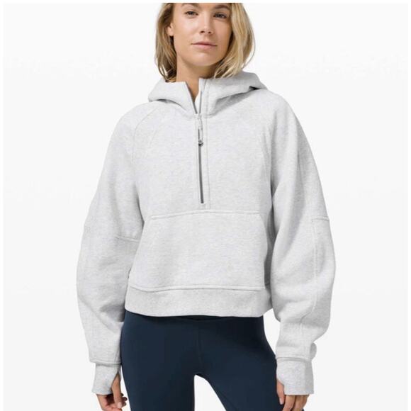 lululemon athletica Tops - Lululemon Scuba Oversized 1/2 Zip Hoodie Ultra Grey Size XS/S